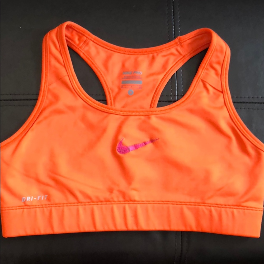 Orange Nike sports bra!